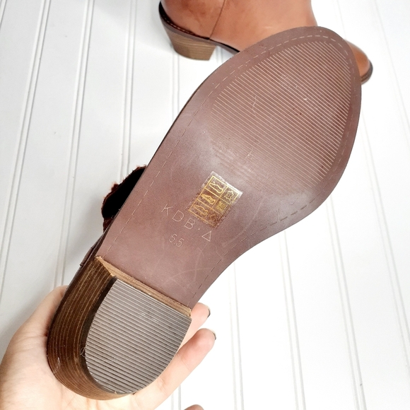 NEW Kelsi Dagger Brooklyn Women's  Brown Leather Faux Fur Ankle Bootie C477 - Picture 10 of 11